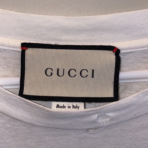 Authentic White Oversized Gucci Logo T-Shirt - Picture 5 of 10